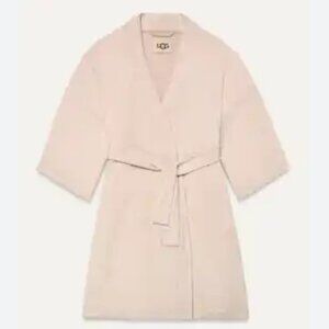 UGG® Women's Monrose 3/4-Sleeve Peached-Knit Wrap Robe Cream M